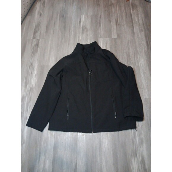 Swiss Tech Jacket Mens 2XXL Black Full Zip Soft Shell Windproof Fleece Lined - Picture 1 of 3